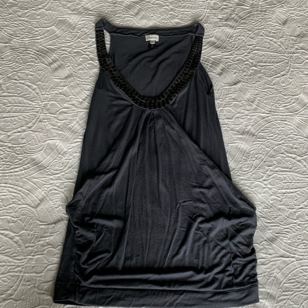 Gray Tank with Metal sequins